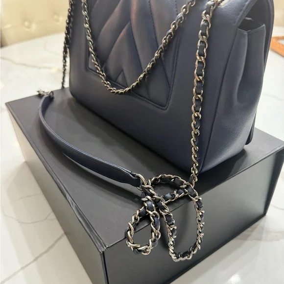 CHANEL Metallic Blue Mademoiselle Flap Bag - Picture 15 of 15